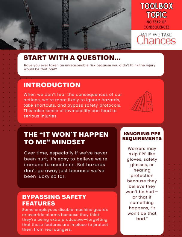 No Fear of Consequences Toolbox Topic