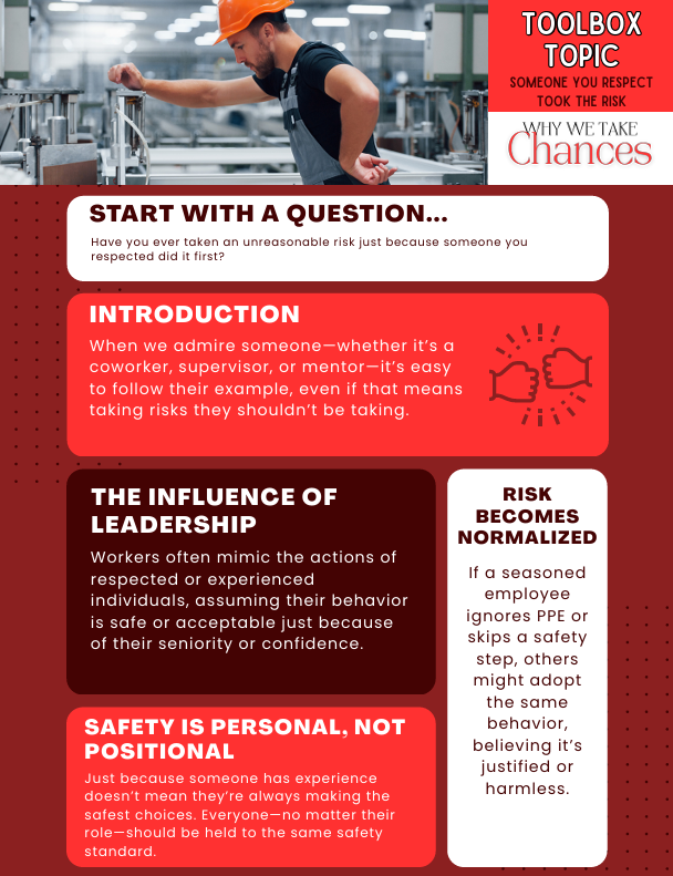 Someone You Respect Took the Risk Toolbox Topic
