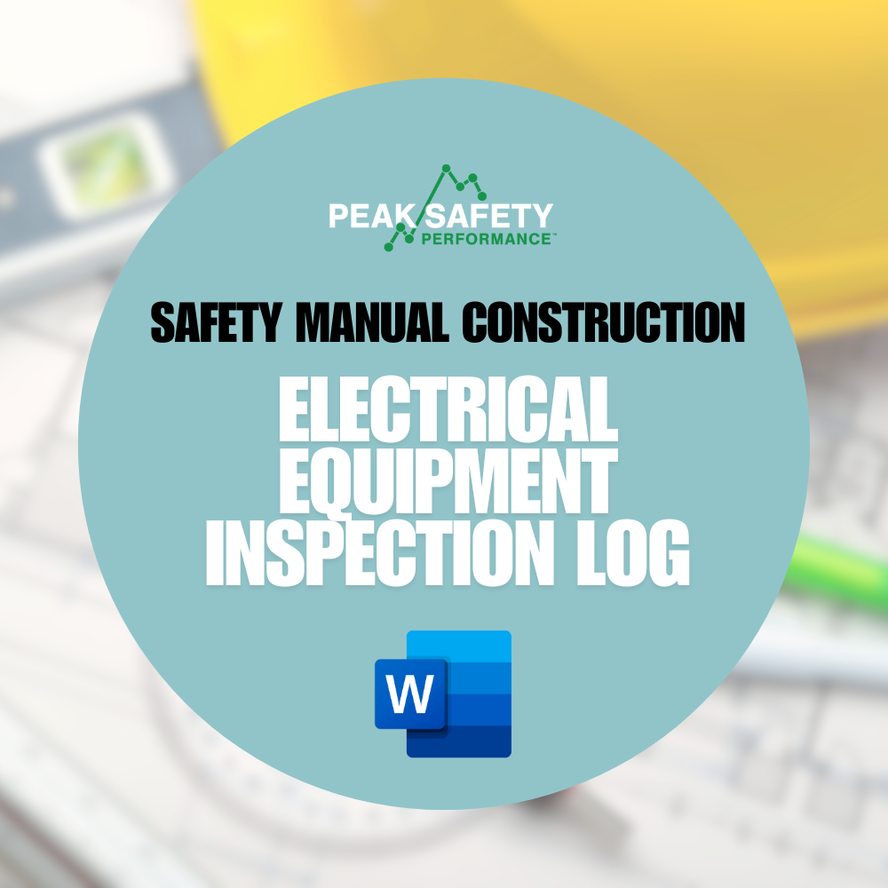 Electrical Plug Log Electrical Equipment Inspection Log (Construction) – Peak Safety ...