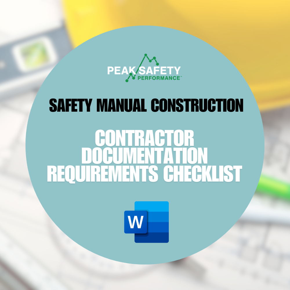 Contractor Documentation Requirements Checklist (Construction) – Peak ...