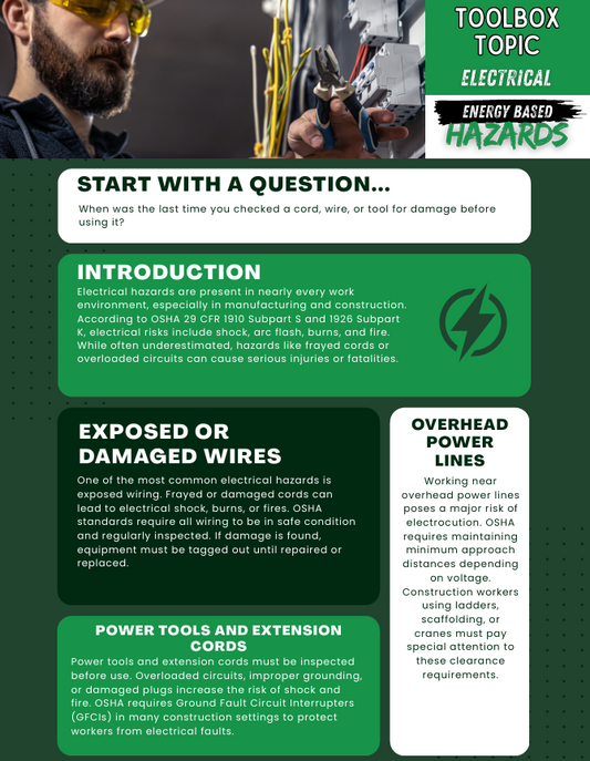 Electrical Hazards - Toolbox Topic