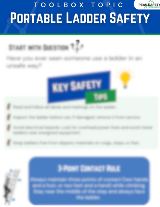 Toolbox Topic: Portable Ladder Safety