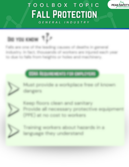 Toolbox Topic: Fall Protection General Industry