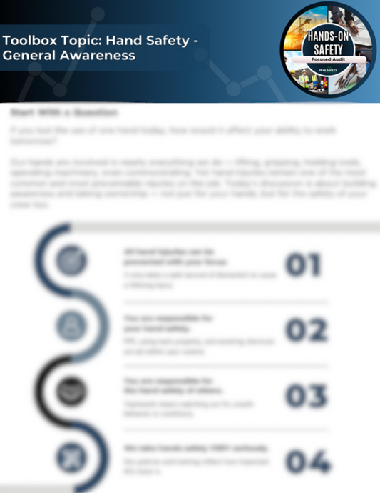 Hand Safety Toolbox Topic: General Awareness