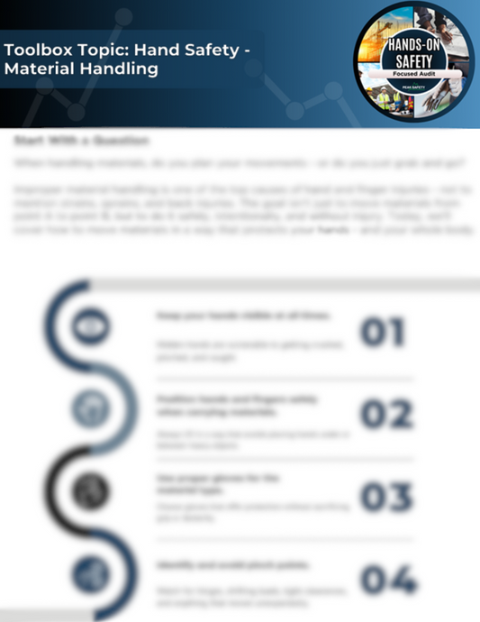 Hand Safety Toolbox Topic: Material Handling