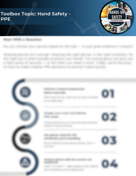 Hand Safety Toolbox Topic: PPE