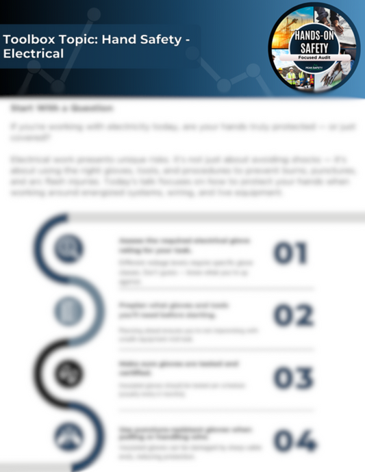 Hand Safety Toolbox Topic: Electrical